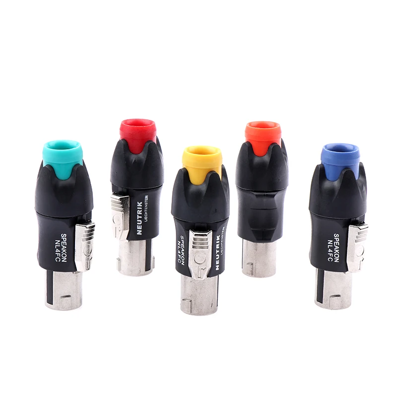 Stage-Grade Audio Plug - 4 Pin Metal Ohmic Connector for Speaker Wires, No Solder Needed