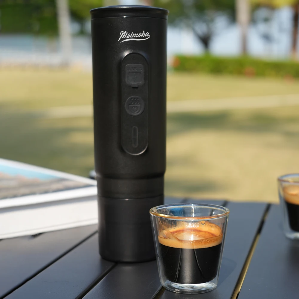 MEIMOKA Machine à café portative Machine à expresso pour l'extérieur 20 bars pression sans fil USB charge