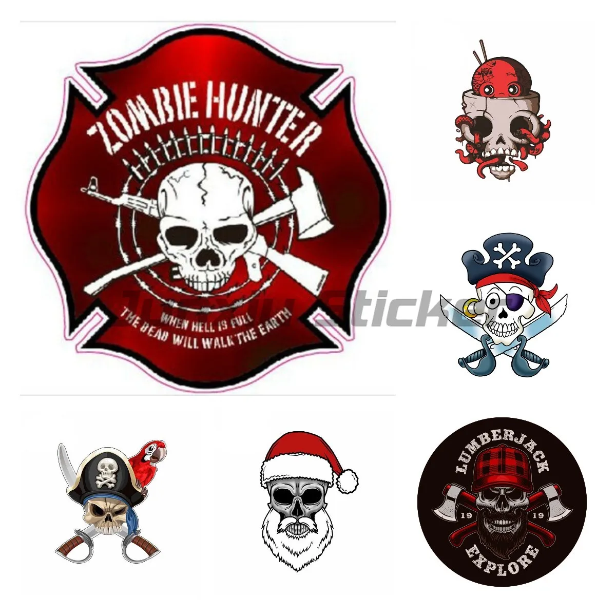 

Zombie Hunter Skull Car Sticker Windshield Bumper Helmet Laptop Trunk Decal High Quality Vinyl Cover Waterproof Car Accessories