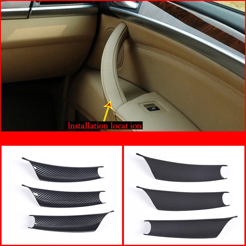 For BMW X5 E70 E71 2006-2014 Car Inner Handle Door Panel Pull Trim Cover ABS/PC Inner Handle Protection Accessory No disassembly