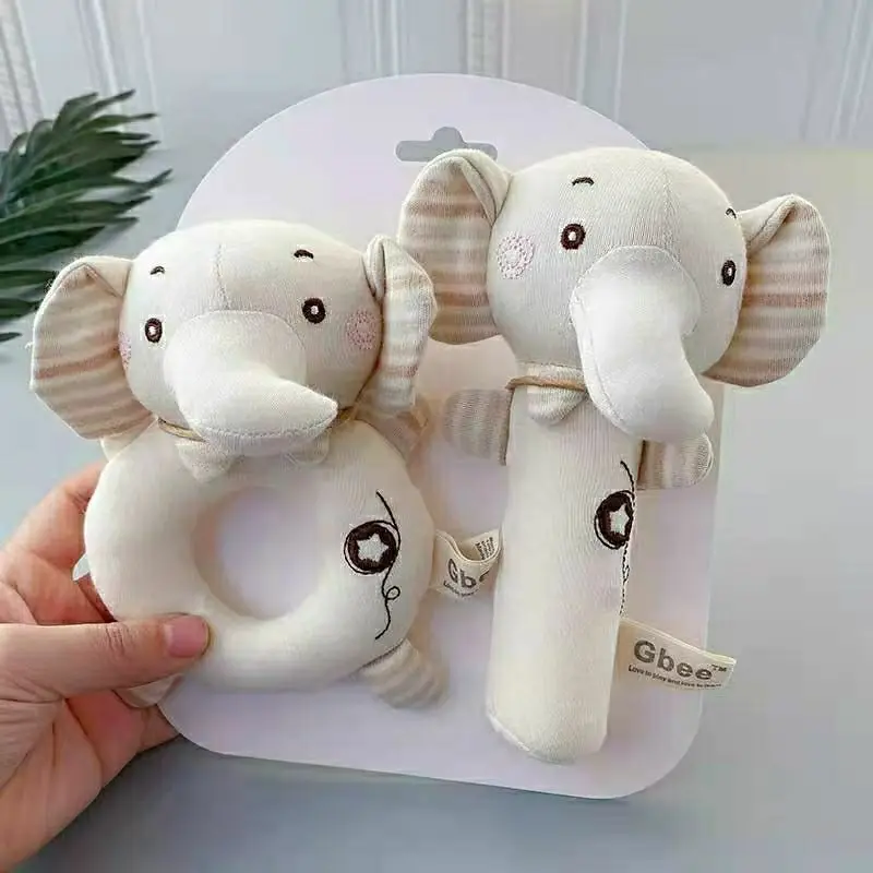 Pluche Zacht Rammelaars Speelgoed Schattig Dier Pasgeboren Baby Shaker Speelgoed Olifant Beer Konijn Cartoon Gevuld 0-12 Maand Oefenen Grijpen