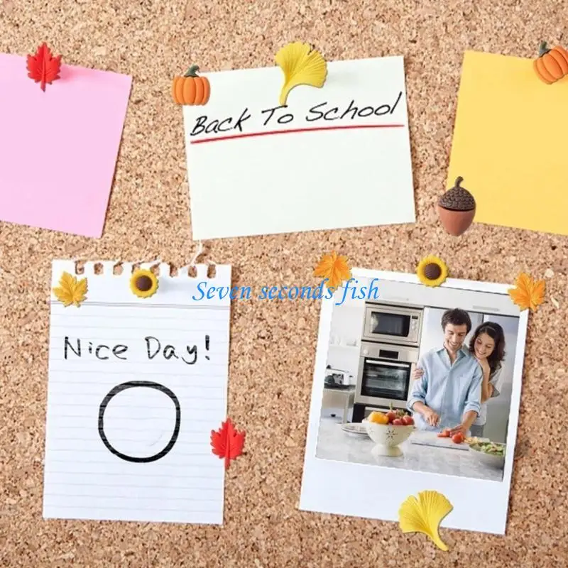 L74B 40pcs Maple Leaf Flower Push Pin