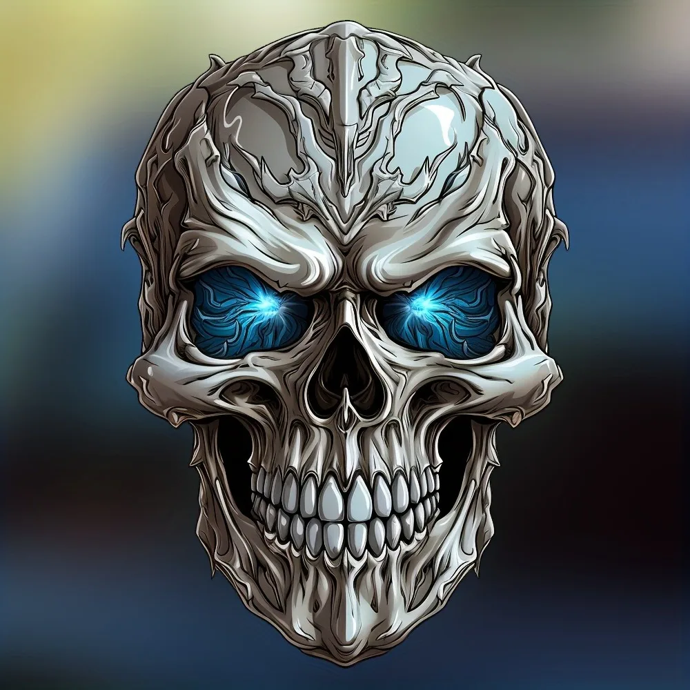 1 Stück Horror-Totenkopf Autoaufkleber Wasserdichte Vinyl-Aufkleber für Auto Motorrad Fenster Stoßstange Karosserie Tank Styling