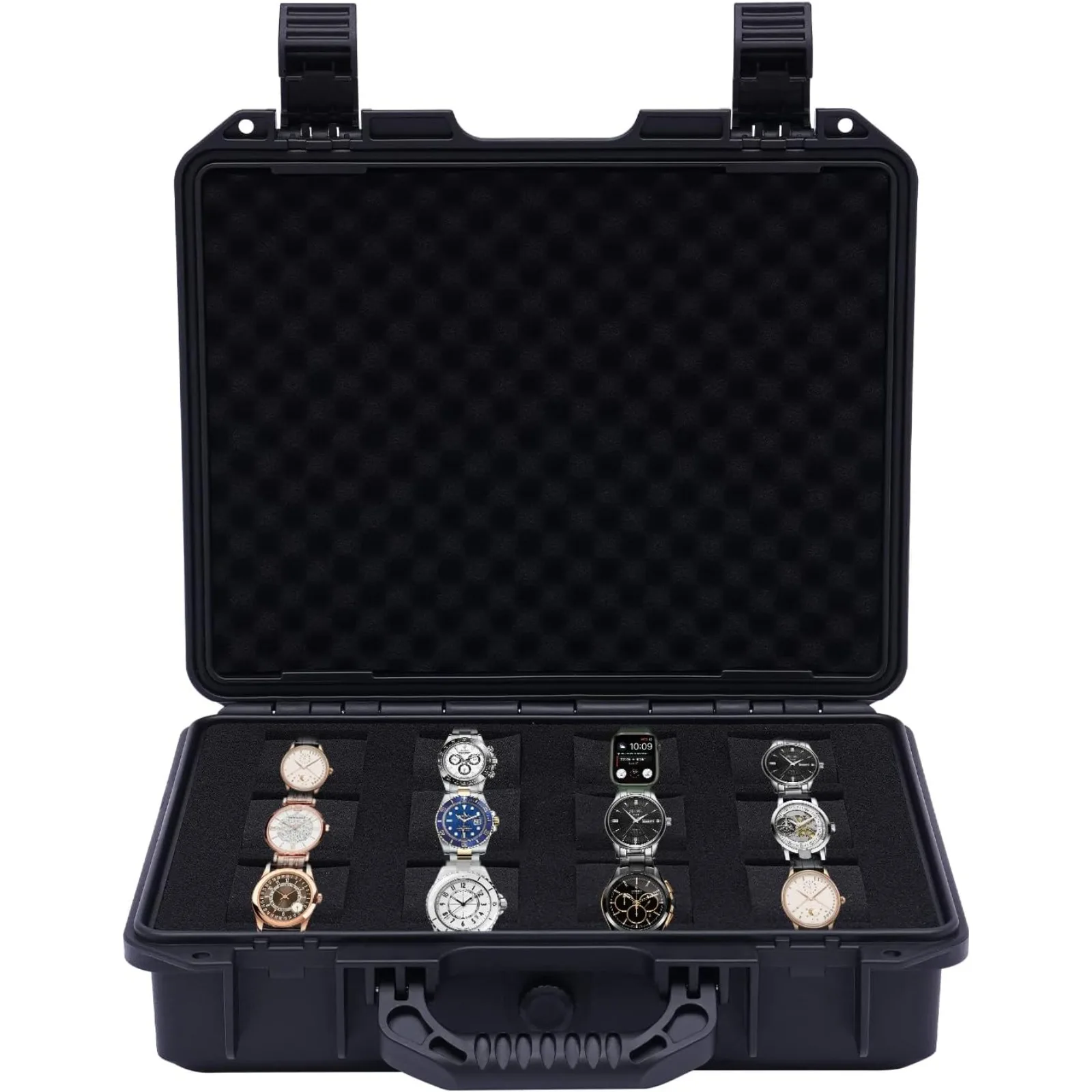

NEW Watch Travel Case, 12 Slot Watch Collector Box,Watch Display Case,Plastic Watch Box,Shockproof Carry Case Storage Box