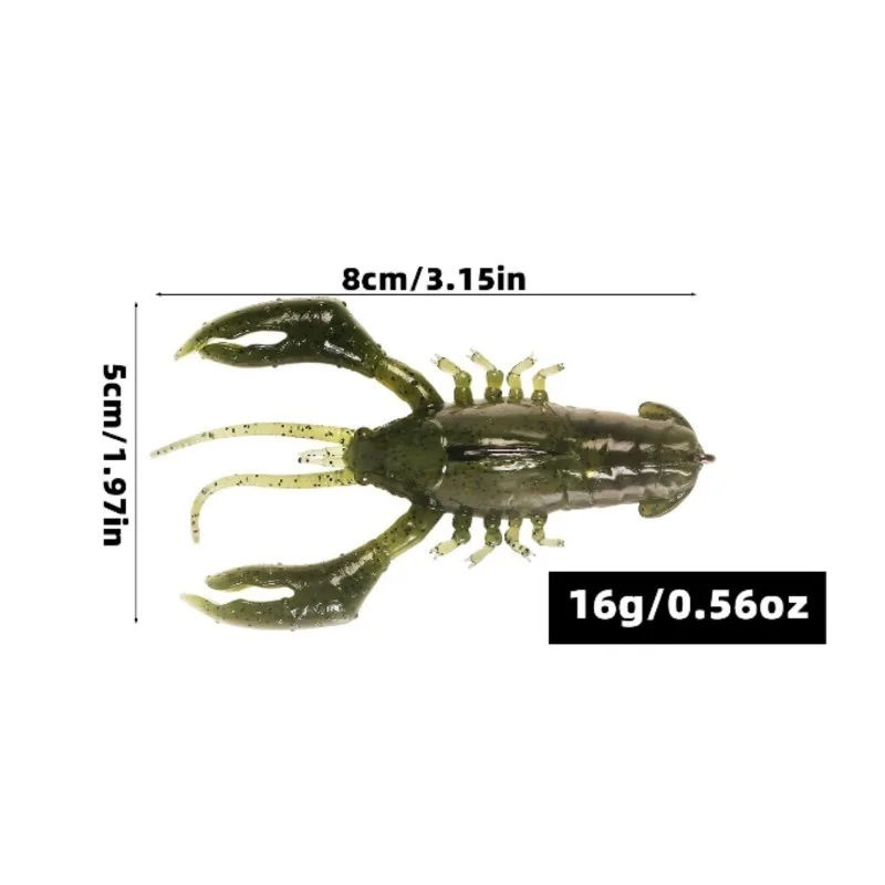1pcs Craw Soft Lure Hollow Lobster Soft Baits Multi-Legged Hammer Shrimp Cool Fishing Lures Artificial Baits Fishing Accessory