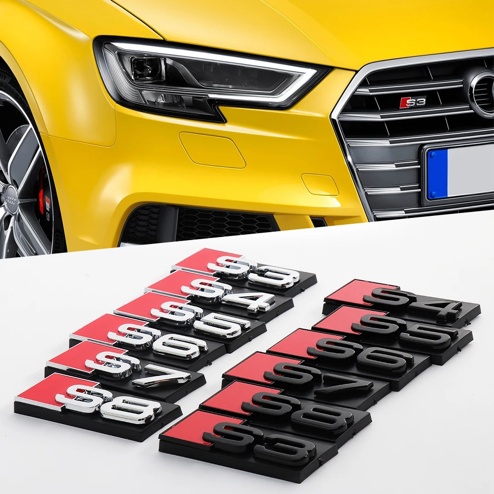 

3D ABS Car Front Grille Emblem Decorative Sticker S Badge For Audi S3 S4 S5 S6 S7 S8 Logo Auto Styling Modification Accessories