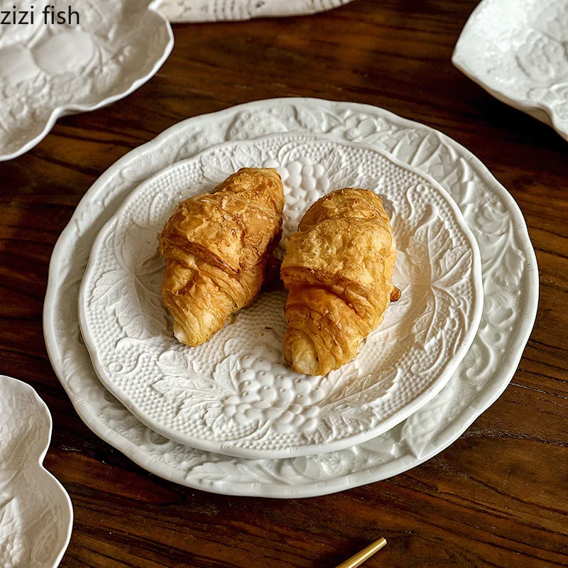 الإغاثة العنب طبق سيراميك الإبداعية ستيك لوحة كيك تحلية أطباق فاكهه أطباق تخدم المطبخ الجزيئي أدوات المائدة #1