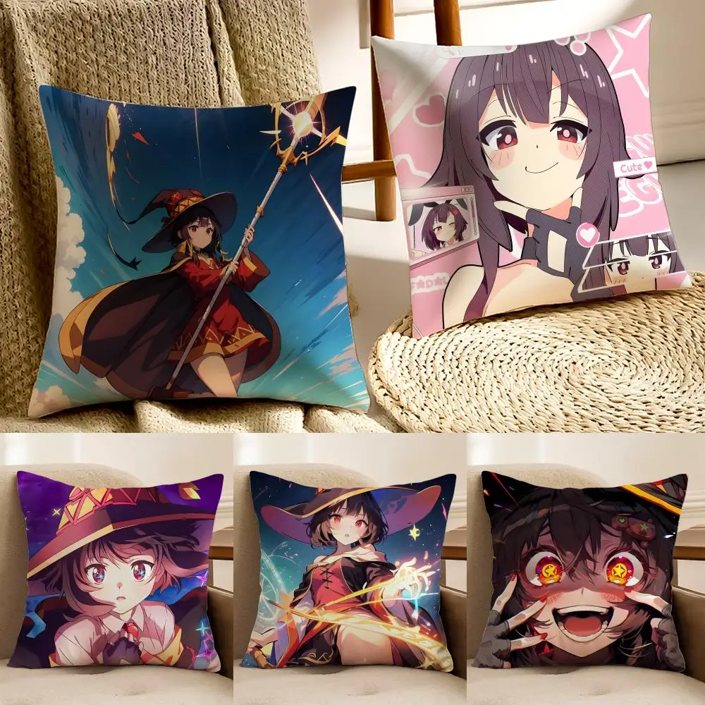 Comedy anime Konosuba Cushion Cover Faux fur decorative Dark academia style Cat scratching post Rustic Spa pillow cover