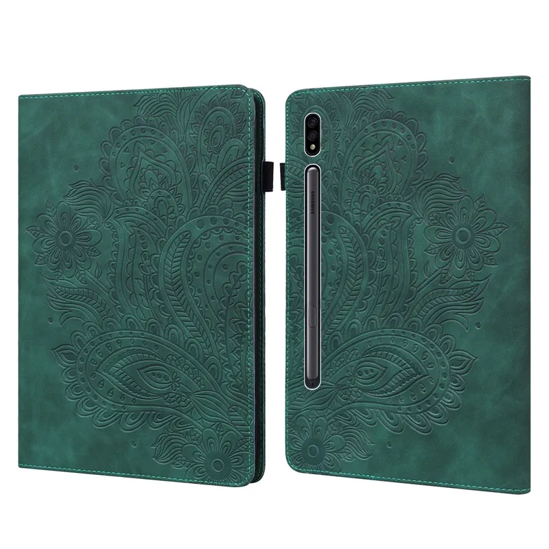 Tablet Cover For Samsung Galaxy Tab S7 Case 11  SM-T870 T875 Embossed Flower Leather Wallet Case For Galaxy Tab S7 Coque Funda