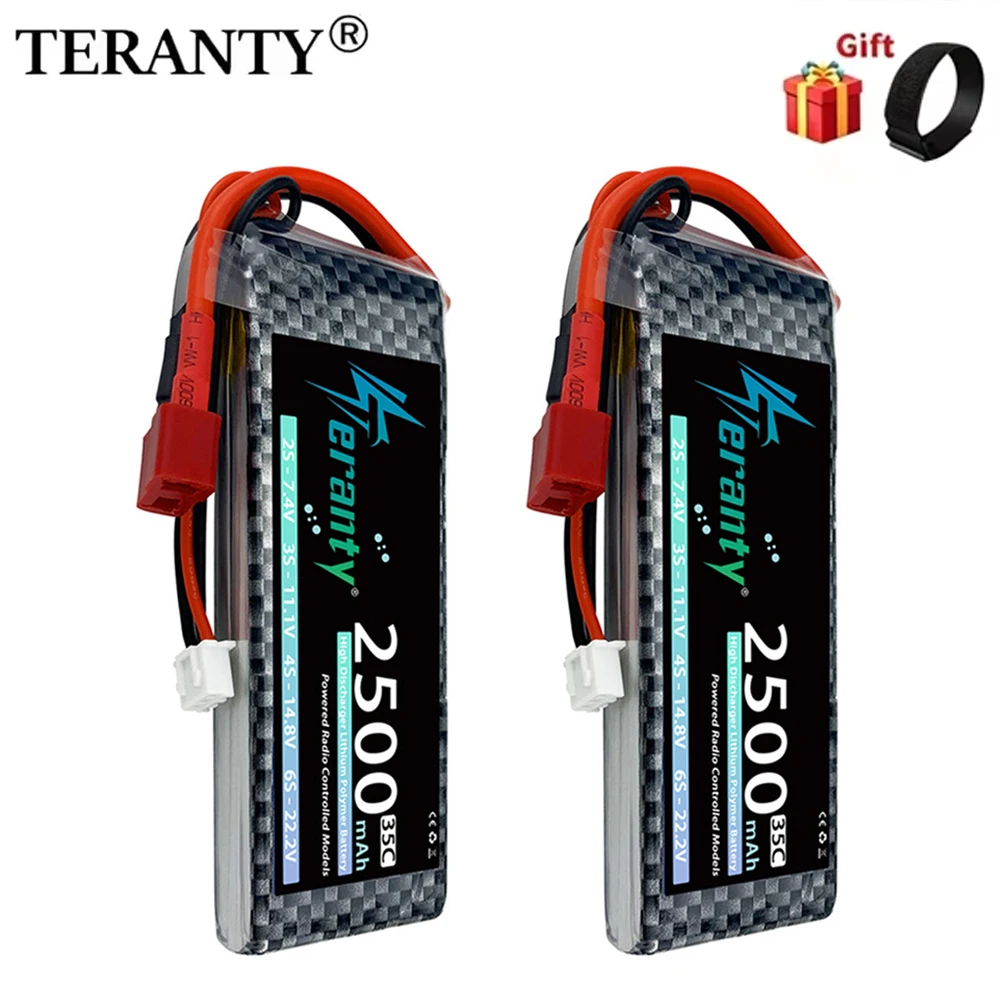 2pcs TERANTY 2S 2500mah RC Lipo Battery 7.4V 35C With Deans XT60 Plug RC Car Truck Buggy FPV Drone Helicopter Airplane RC Parts