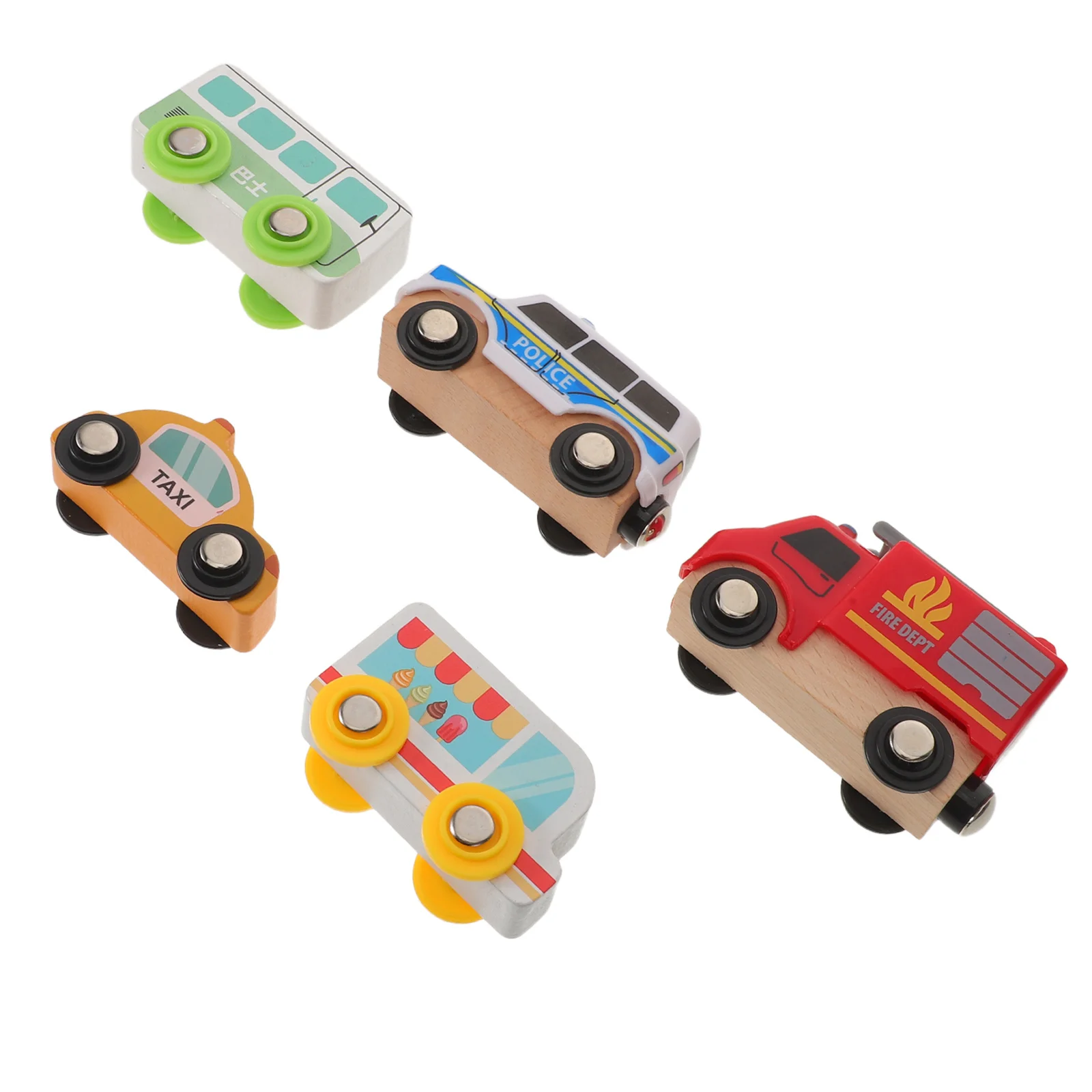 Children Wooden Vehicle Shape Lightweight Portable Easy Carry Early Education Learning Children Wood Car