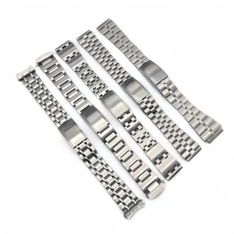 19mm Stainless Steel Flat End Replacement President Watch Bracelet Band Strap Fit For SKX 6138 6106 6119 4006 Sport 5 Watch