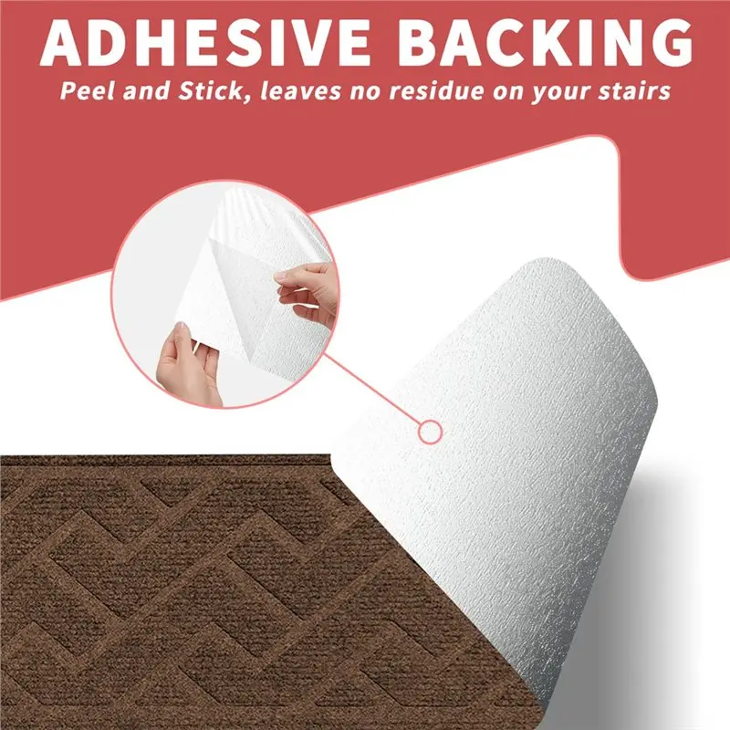 A02F-Stair Tread Mats Non Slip Stair Carpet Washable Stair Step Pads