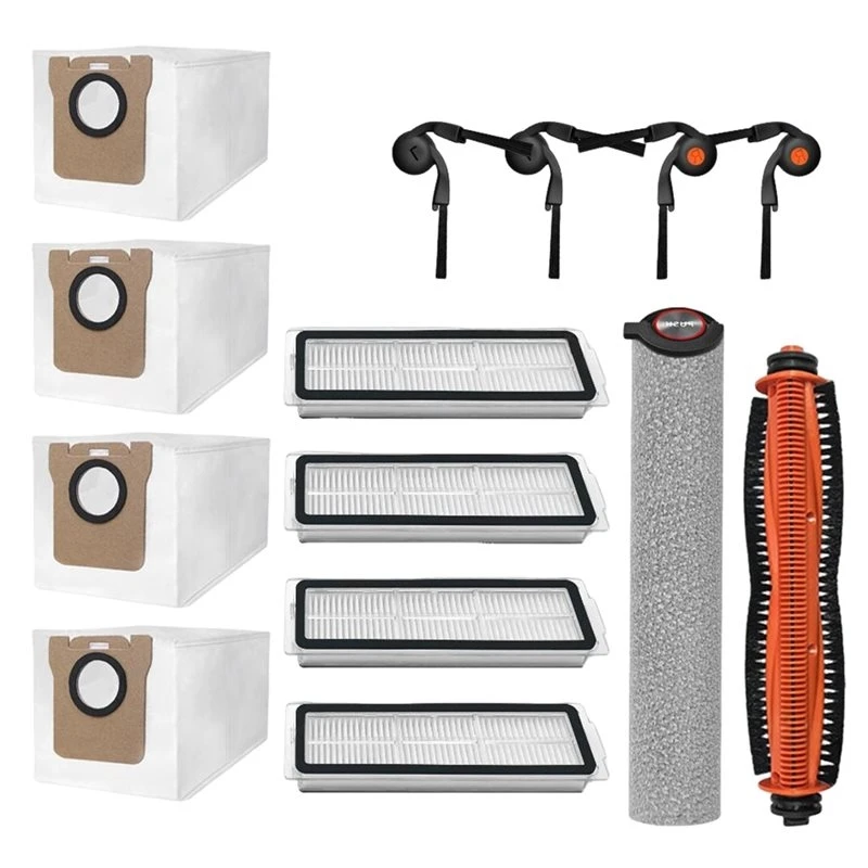 Retail For For Mijia Robot Vacuum 6 Max/PV11CN Replacement Parts- Main Roller, Side Brush, Filter Roller, Mop Cloth& Dust Bag