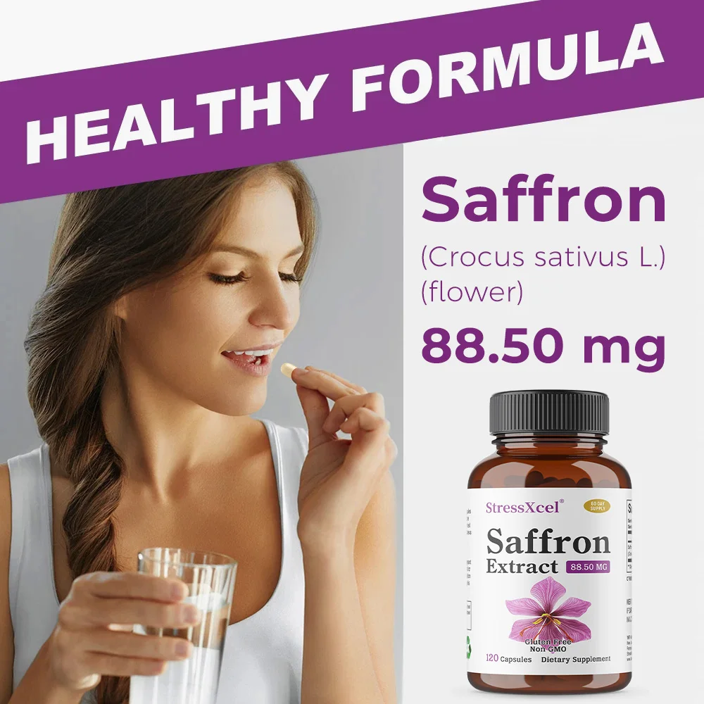 Saffron Extract Supplement - 120 Saffron Capsules Promote Healthy Digestion and Help Alleviate Indigestion