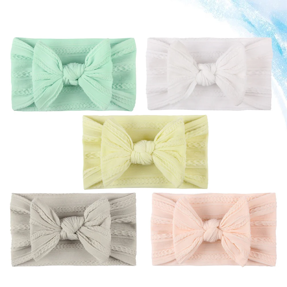 

5Pcs Baby Headband Bowknot Hair Tie Elastic Soft Breathable for Daily Use Baby Shower Birthday Party Toddler Girls Hair