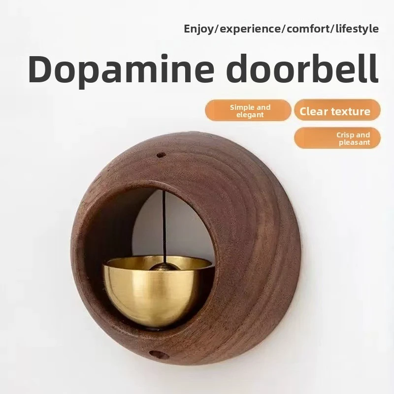 Brass Dopamine Style Wind Chime Bell – Creative Hanging Doorbell for Bedroom, Meditation, Summer Breeze Home Decor Ornament
