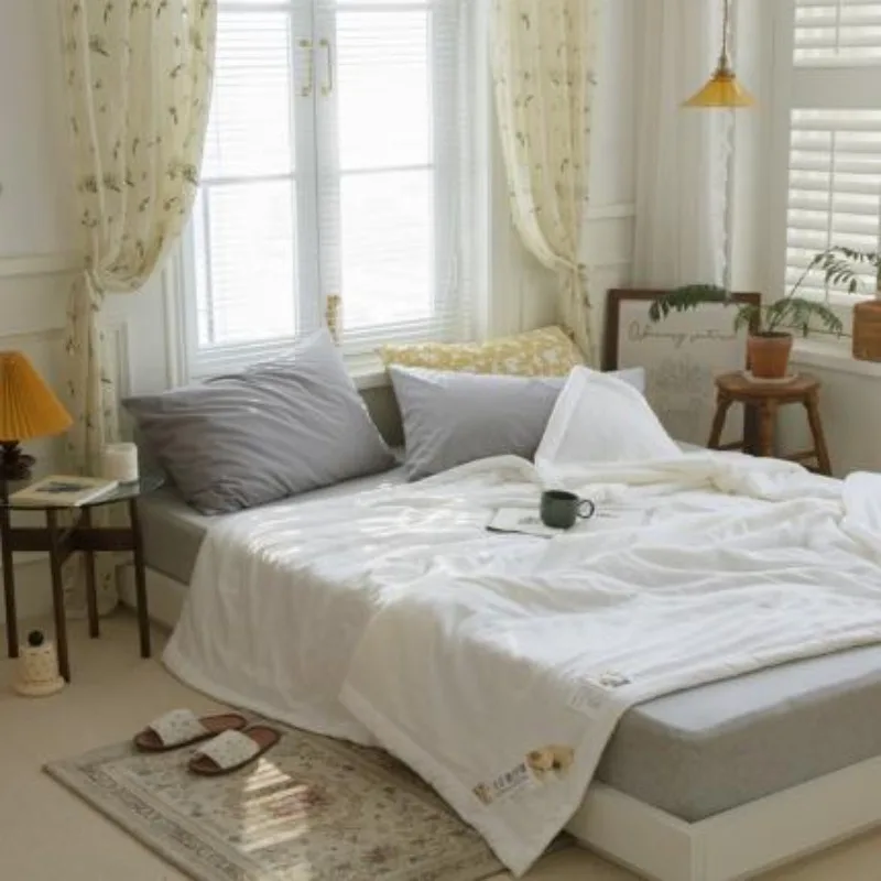 

New Fashion Simple Style Washed Cotton Soybean Fiber Filled Summer Cooling Quilt Home Textile Air Conditioning Core