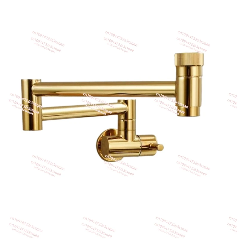 Brushed Gold Fold  Wall Mounted Retractable  Pot Filler Kitchen Sink Cold Water Water outlet