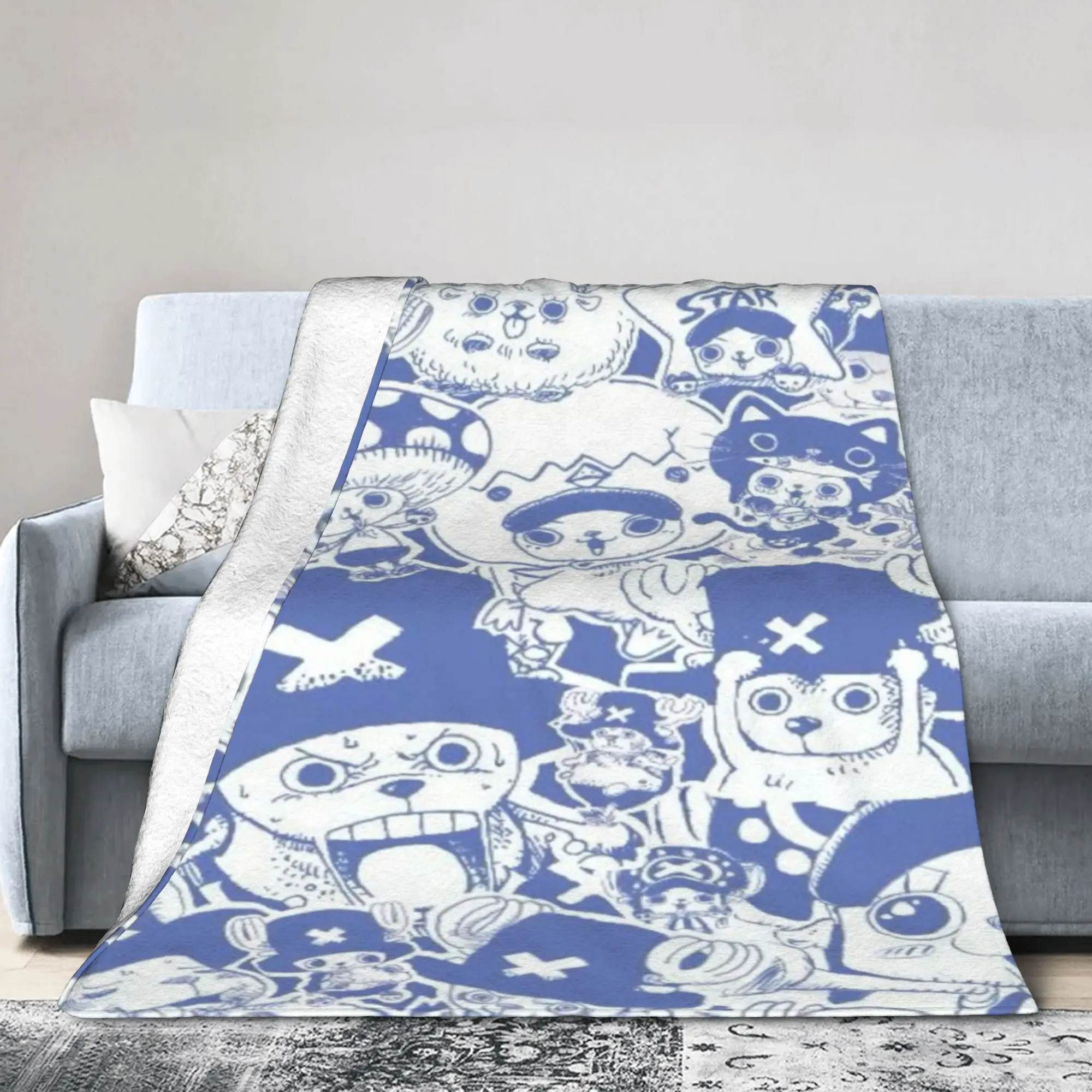 

luffy Zoro Tony Chopper anime Blankets Flannel Cozy Super Soft Throw Blankets for Home Plush Thin Quilt