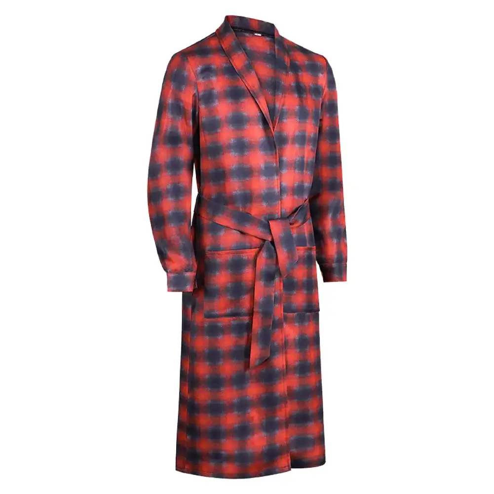 Fancy Dress One Battle After Another BOB Cosplay For Men Red Plaid Coat 2025 Movie Costume Halloween Adult Man Party Outfits view 3