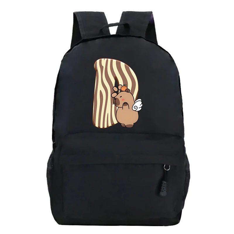 Capybara Alphabet Kawaii Backpack for School Kawaii Anime Cosplay Bag Travel Bag School Student Girl Gift