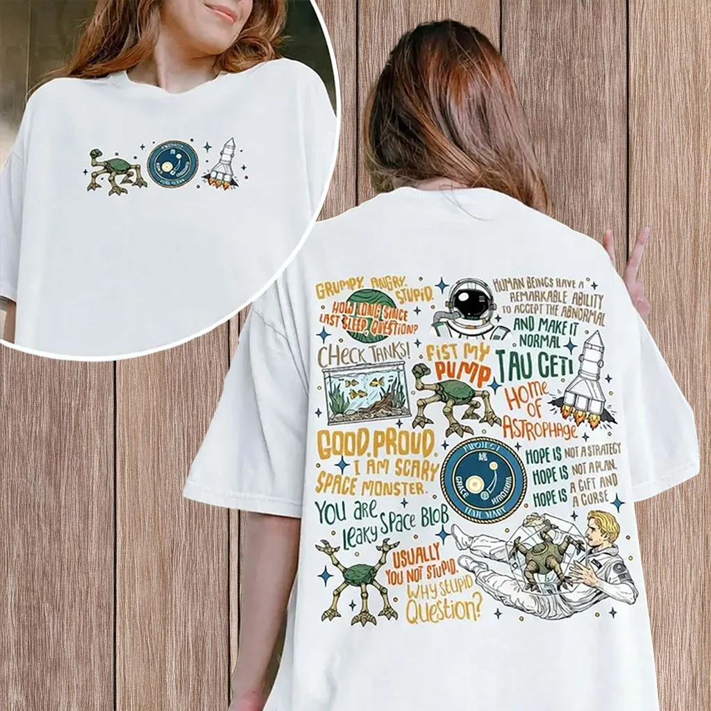 Movie Project Hail Mary Fun Rocky Print Graphic Women Men Shirt 2026 Summer New Fashion Short Sleeve Book Lover Gift Tops Tees