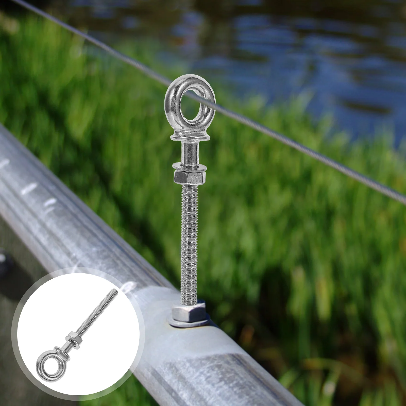 

M6x60 Long Eye Bolts Stainless Steel Heavy Duty Lifting Hooks Ring Screws Marine Wood DIY Crafts Hardware