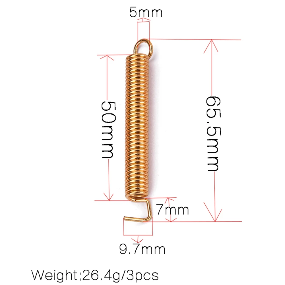 

3 PCS Electric Guitar Tremolo Bridge Tension Springs Tremolo Bridge System Springs for ST/ Style Electric Guitar (Golden)