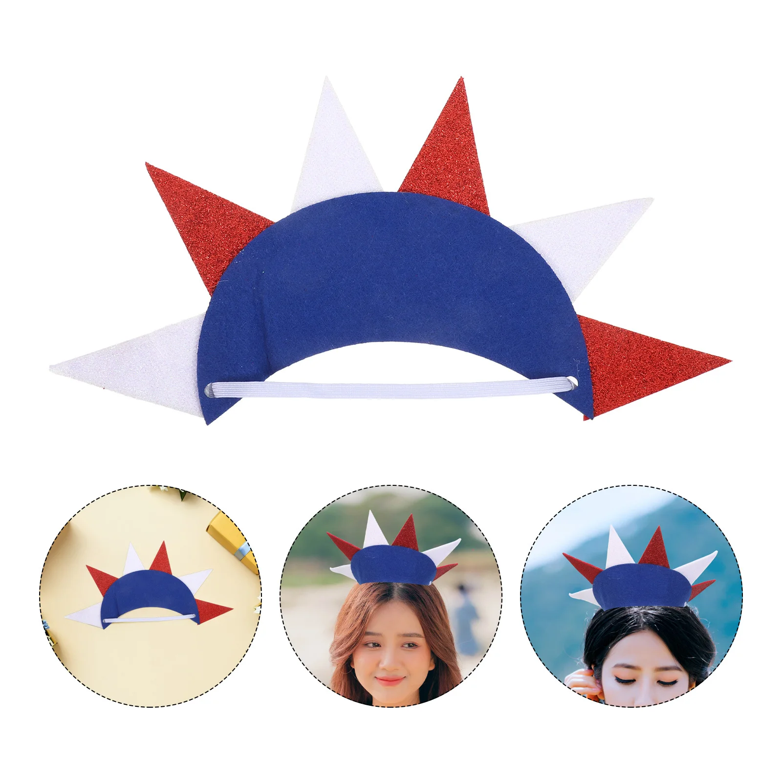 3pcs Statue Of Liberty Headband American Patriotic Hairbands For 4Th Of July Party Lightweight Glitter Independence Day