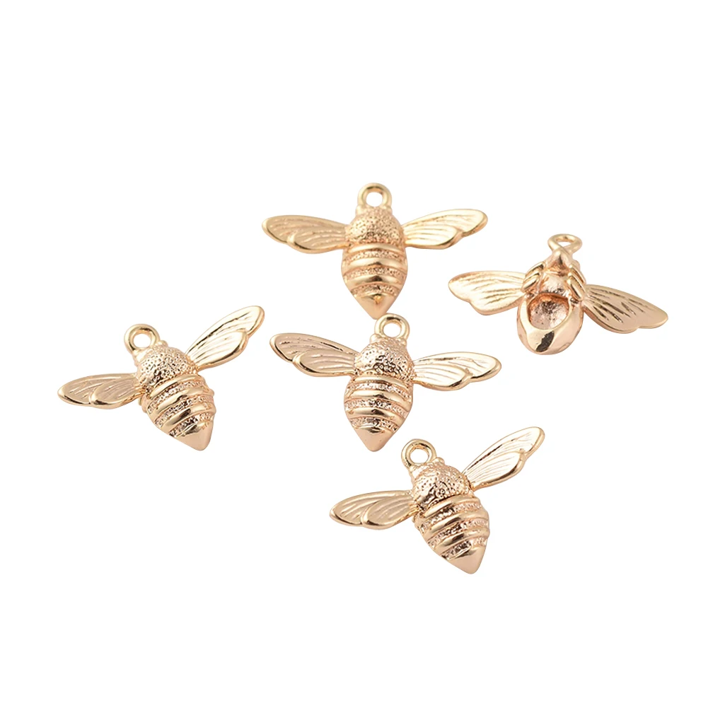 

10pcs Cute Brass Bees Charms Pendants for Necklaces Earrings Keychain Making Handmade Supplies Jewelry Findings Accessories