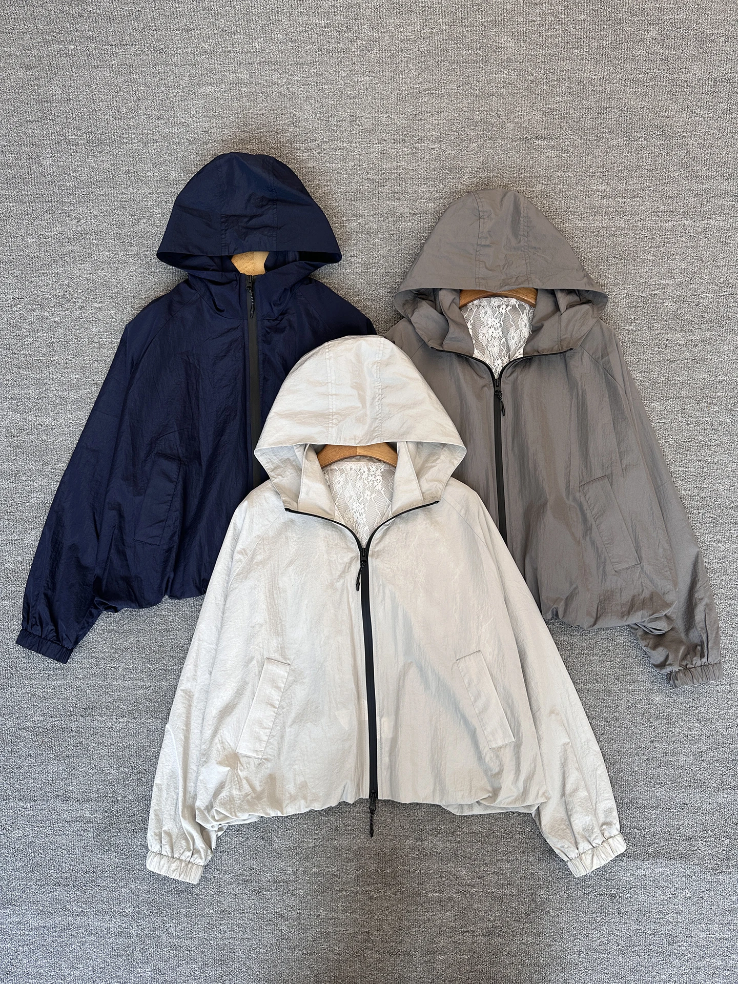 

Casual Lazy Style Women's Short Jacket Zipper Slimming Sun Protection Clothing Nylon Fabric Loose Fit Spring Summer Outerwear