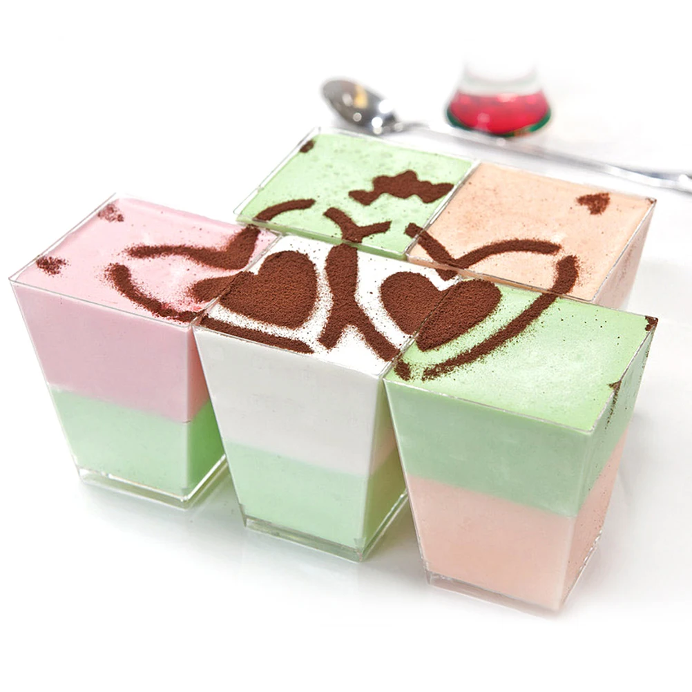 

50 Pcs Dessert Cup Disposable Cups for Parties Plastic Cocktail Glasses Coffee Containers Jelly