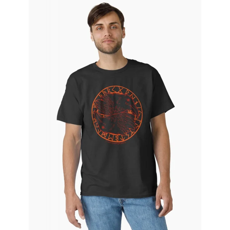 

Huginn and Muninn, Odin's Ravens Valhalla viking warrior norse mythology son of odin Gift T-shirt Large size Adult Tops