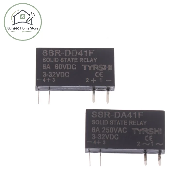 SSR-41FDD/41FDA Solid State Relays DC To DC Slim Relay Module 3-32VDC 6A Mini Relay Non-contact DIN Rail Relay