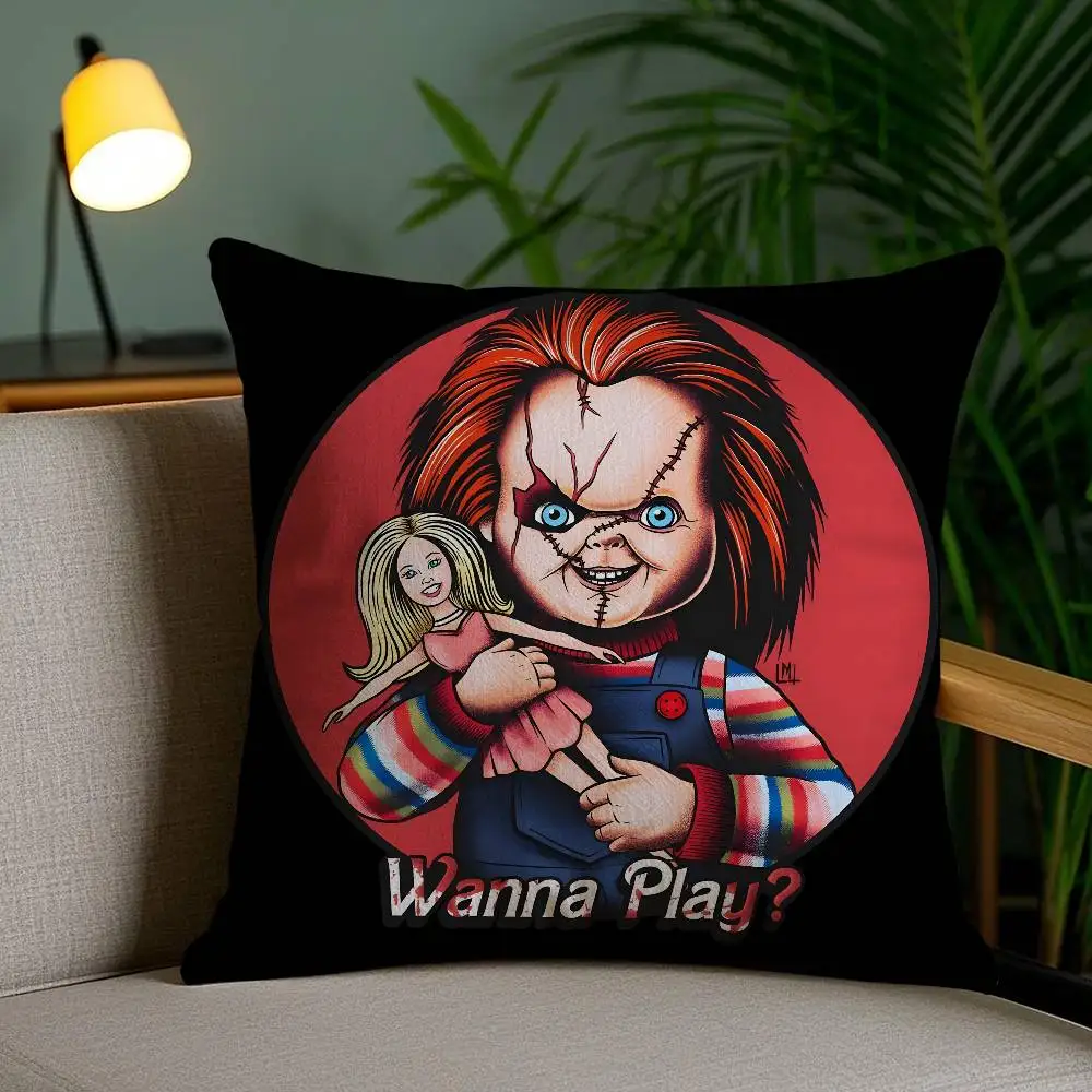 B-bride of C-Chucky Horror moive Pillow Case Anti-dustmite Invisible zipper Sofa Bed