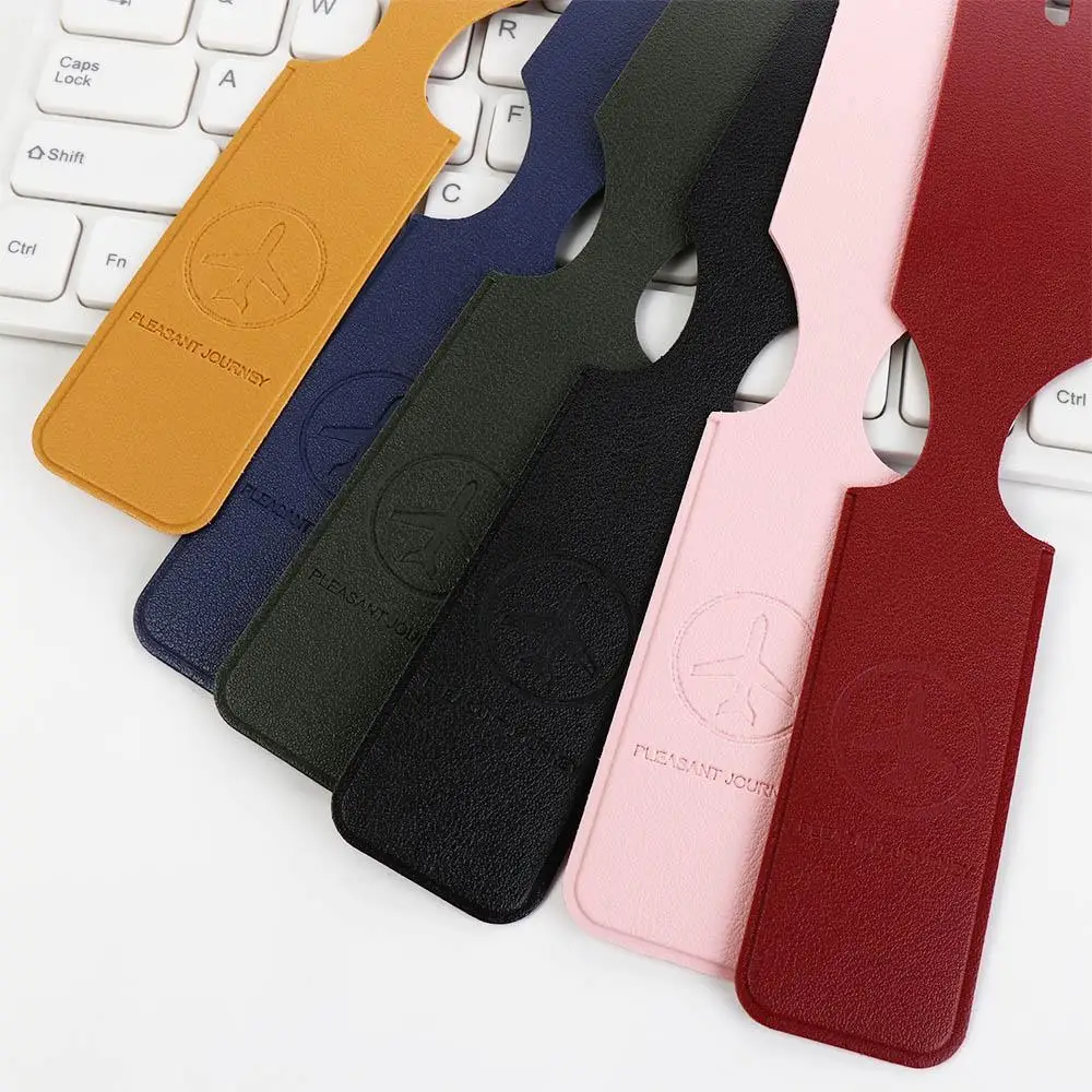 

Tag Airplane Check-in PU Leather Baggage Name Tags Travel Accessories Boarding Pass Travel Luggage Tag Airplane Suitcase Tag