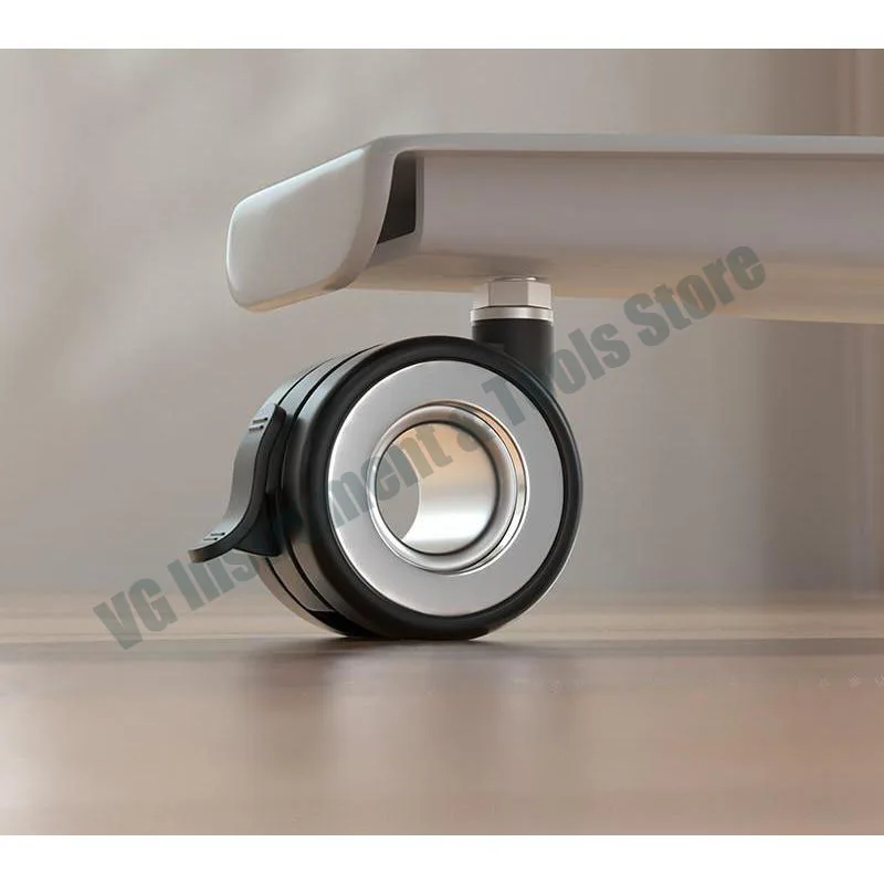 4-Pcs 2.5 inch Adjustable Height Desk with Brake Casters, M8/M10x15mm Metal Wheels, Anti-Hair Tangle & Sturdy Durability