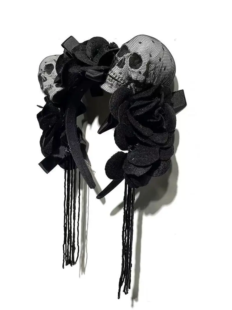 Accessoire gothique foncé Original diable Halloween Rose crâne, couvre-chef pour décoration de Costume de Cosplay de fête, nouvelle collection 2025