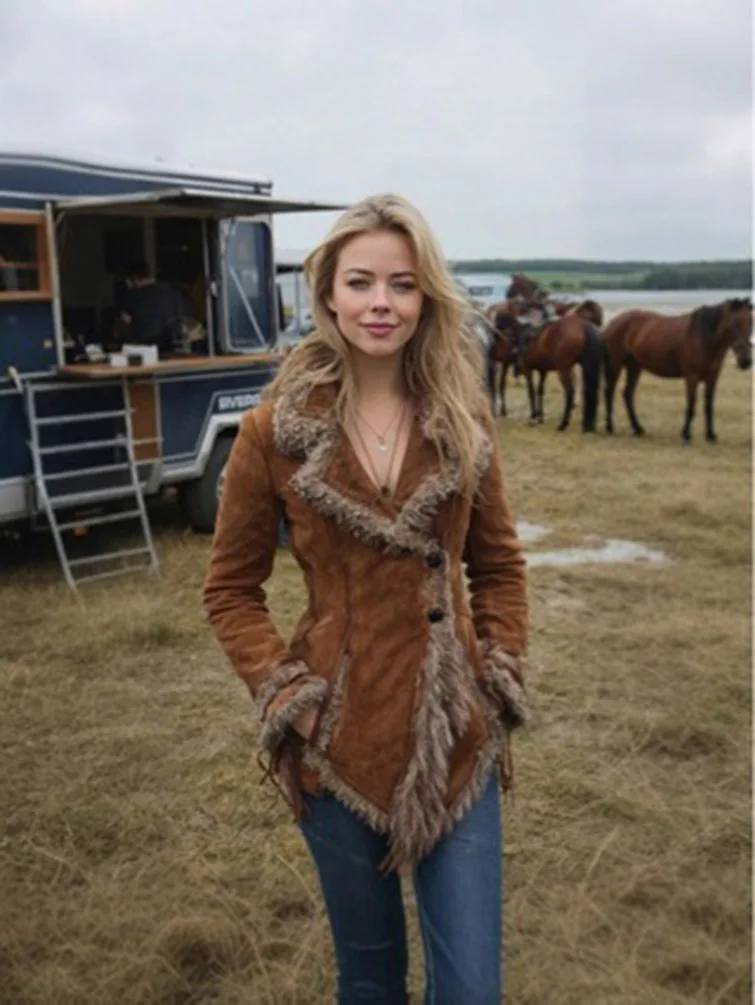 

Женский винтажный замшевый плащ с меховым воротником и лацканами, потертая стильная куртка на осень-зиму, повседневная уличная одежда