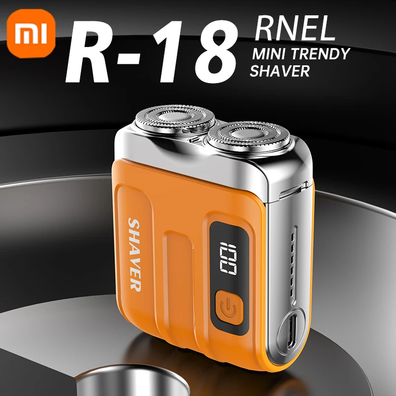 Xiaomi Electric Smart Shaver Household Car Shaver Digital Display Mini Dual Blade Rechargeable Shaver Powerful Men's Gift Shaver