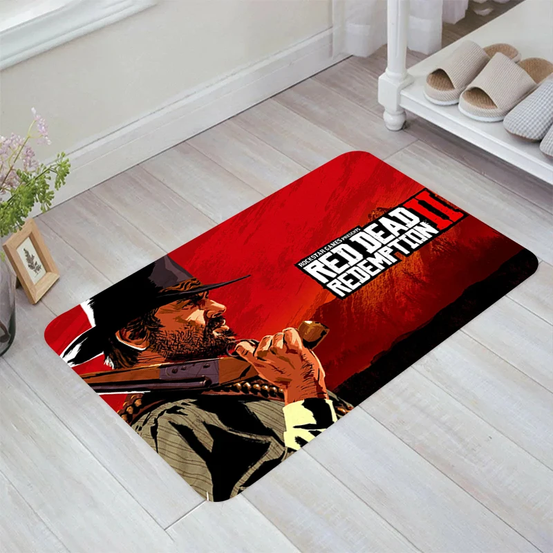 Red Dead Redemption 2 Game Floor Mat Home Kitchen Rug Carpets Room Rugs Carpet Entrance of House Balcony Foot Doormat Door Mats