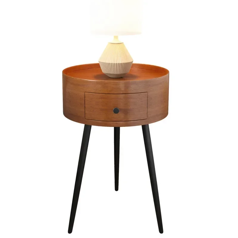 Ultra-narrow Small Bedside Table Modern Simple Nordic Light Luxury Small Family Sofa Table Hotel Homestay Round Coffee Table