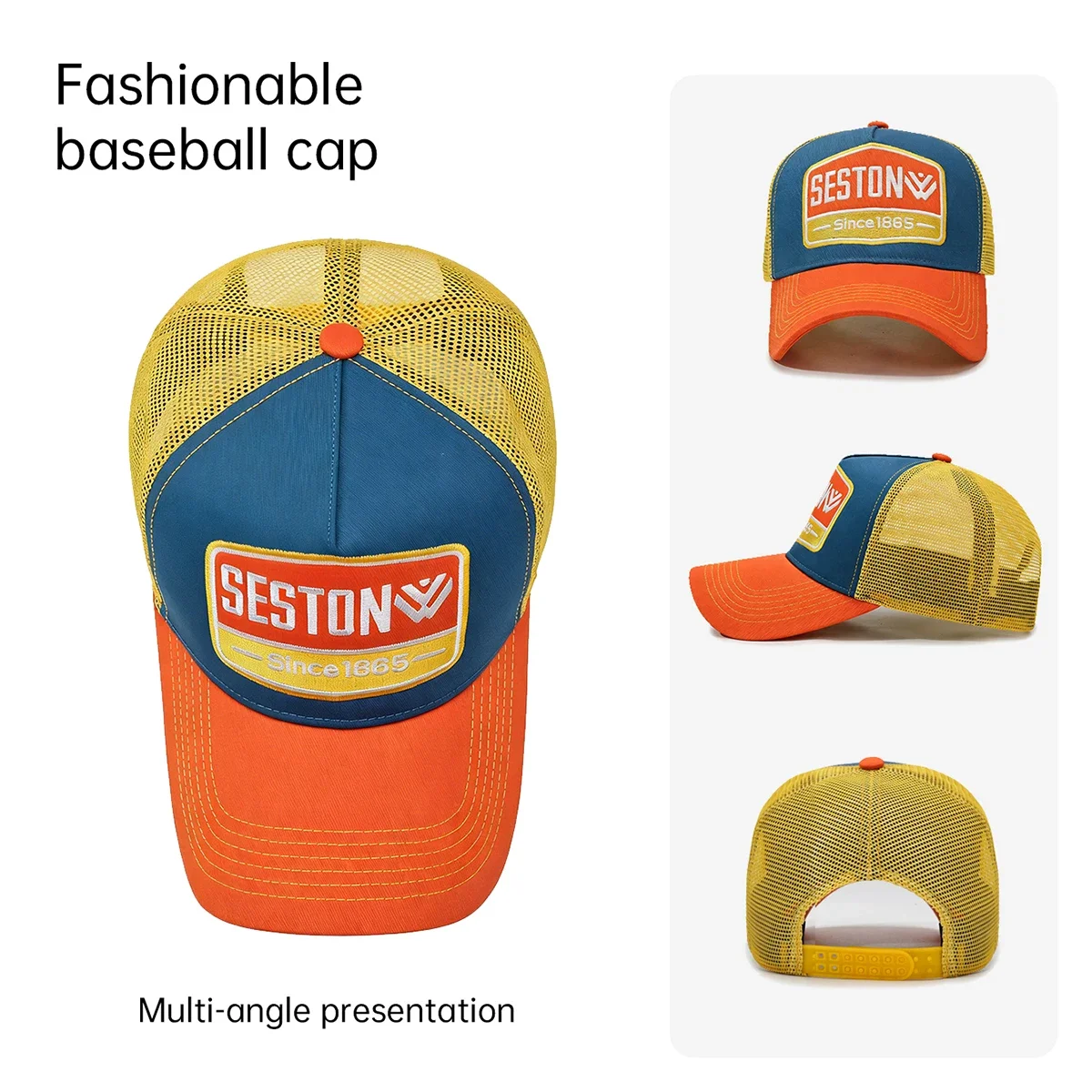 Markenhüte für Herren, geeignet für Frühling und Sommer, Baseballkappen für große Kopfgrößen, lassen Sie jünger aussehen, Sonnenschutzkappen – Detail 8