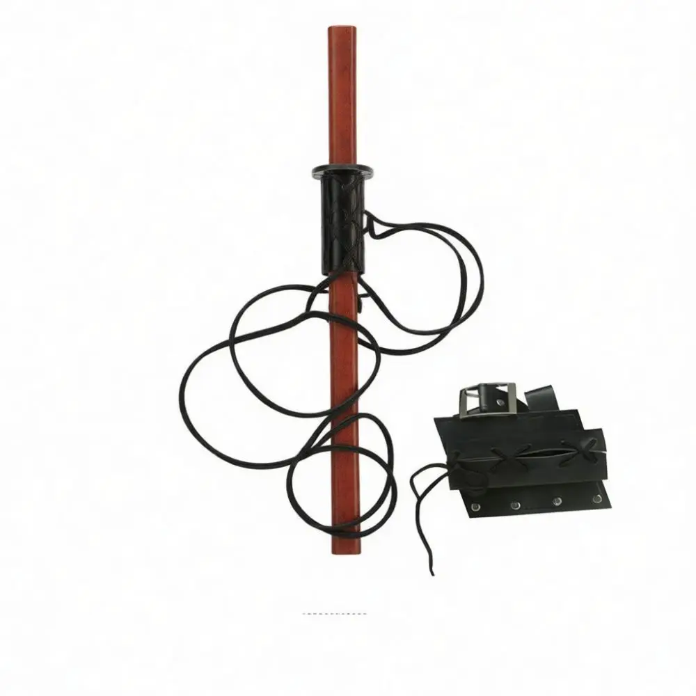 Plastic Bamboo Holder Display Rack Stand Leather Shoulder Harness Waist Belt For Medieval Costume Prop