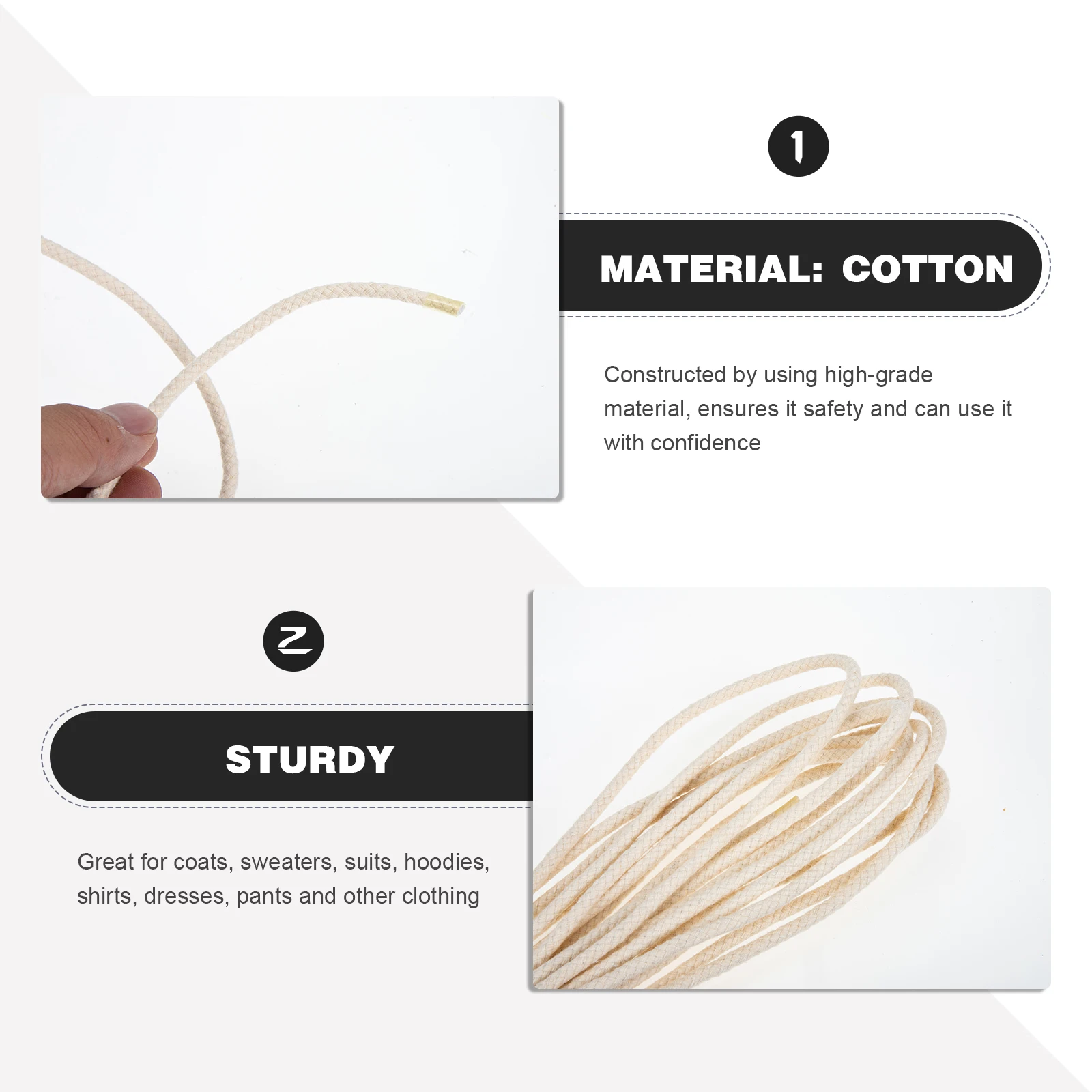

Cotton Anti-Aging Multi-Purpose Swing Chair Rope Flag-Hole Use Rope For Clothes Hanging Closet Organizer Space Saving Hangers