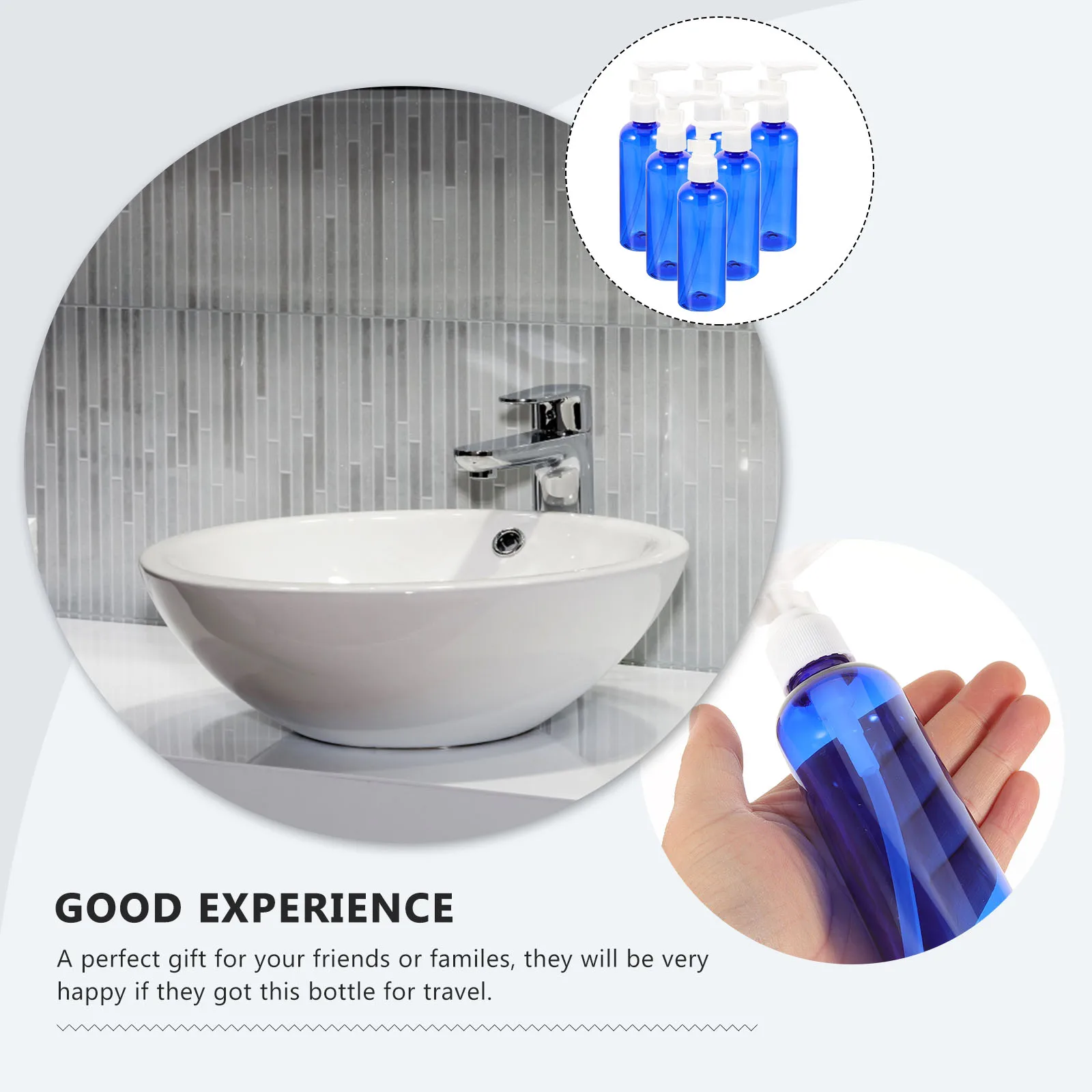 

10 pcs 100Ml Eco-Friendly Plastic Empty Pump Bottles Leakproof Travel Size Lightweight Blue For Shampoo Lotion Dispenser