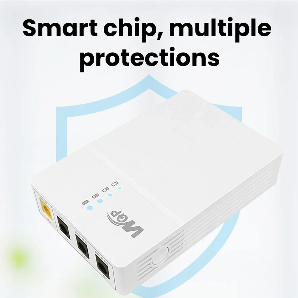 UPS301 DC 9V 12V Mini UPS per Router Domestico, Alimentatore Ininterrotto 7800mAh, Batteria di Backup ad Alta Capacità per Power Bank Mobile