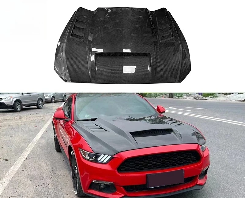

Applicable To: 15-17 Ford Mustang Carbon Fiber Cover TF Hood Modified Car Cover Car Accessories Decoration