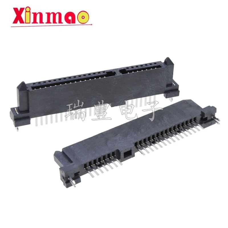 2pcs SATA interface socket, SATA socket, 7 + 15p female socket, 180 degree in-line, single row, harpoon fixed pin